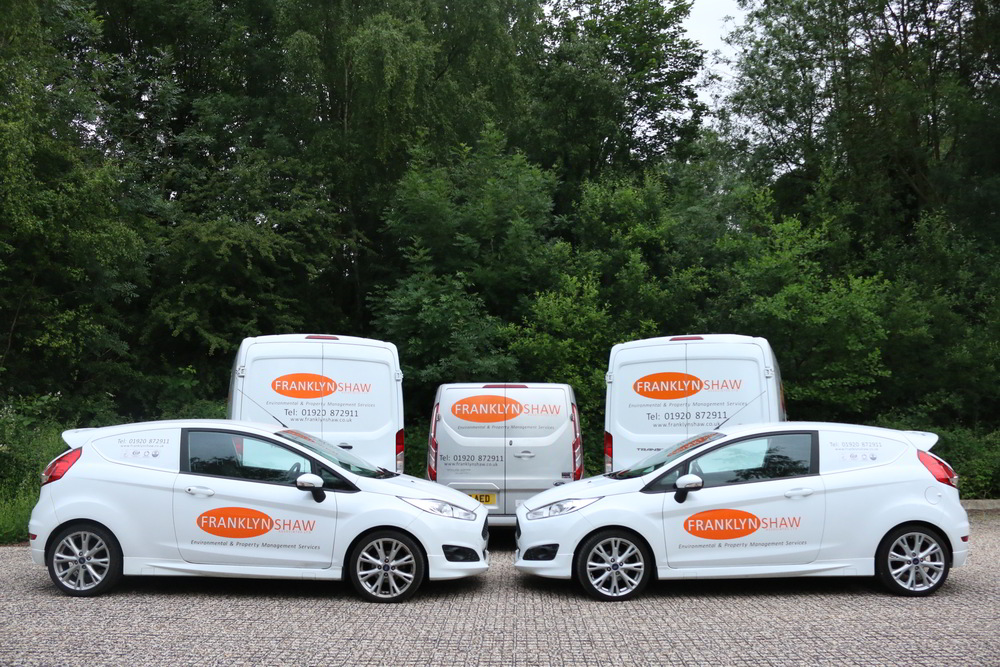 Vans and vehicles that advertise our sbestos removal services, contact us today.